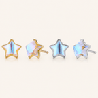 Sterling Silver Moonstone Star Stud Earrings