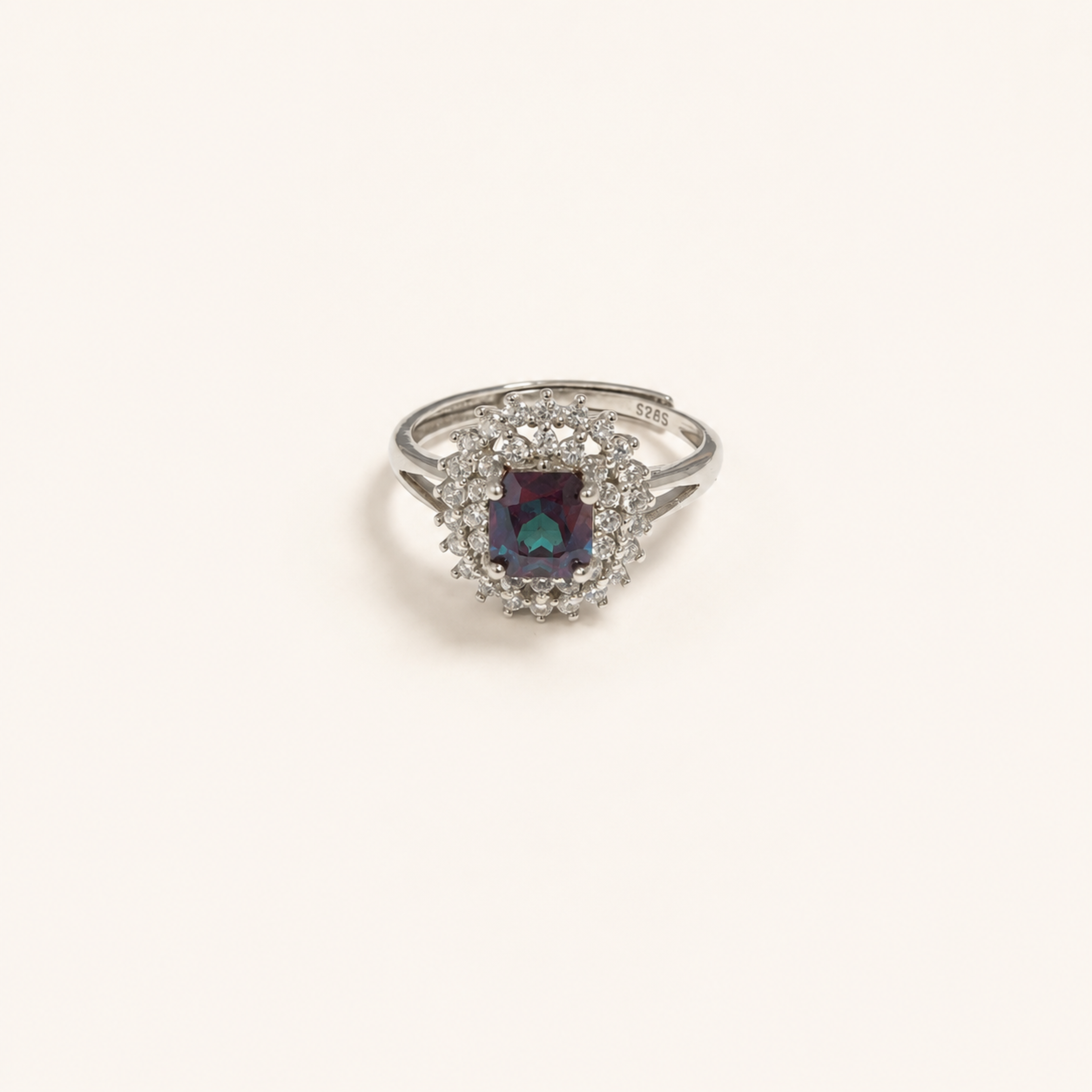 Duchess Halo Lab-Grown Alexandrite Ring