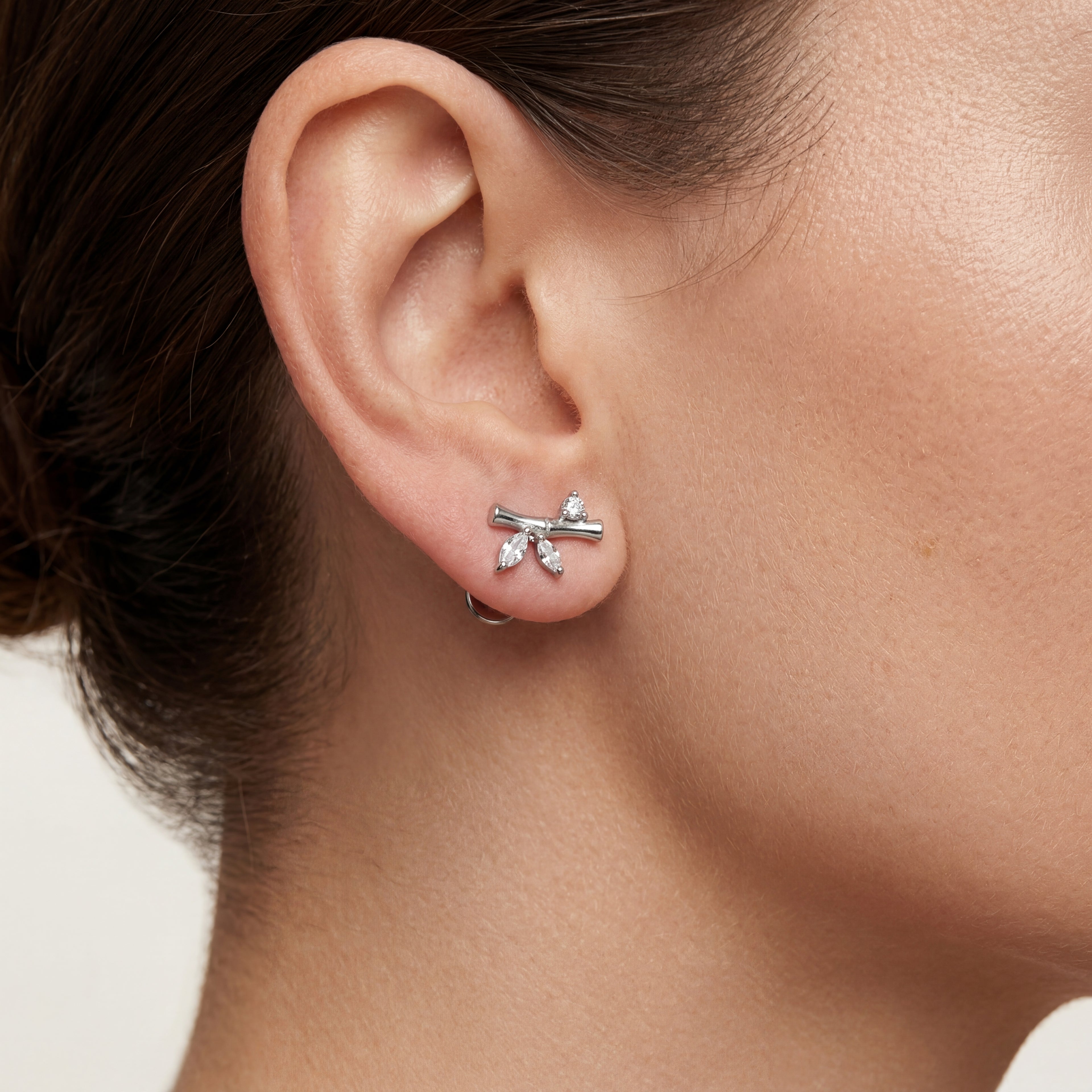 Bamboo Titanium Stud Earrings - image 2