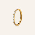 Pave Crystal Seamless Titanium Hoop Earrings - Gold