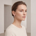 Slim Pave Titanium Hoop Earrings - image 3