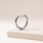 Smooth Oval Titanium Hoop Earrings - image 5
