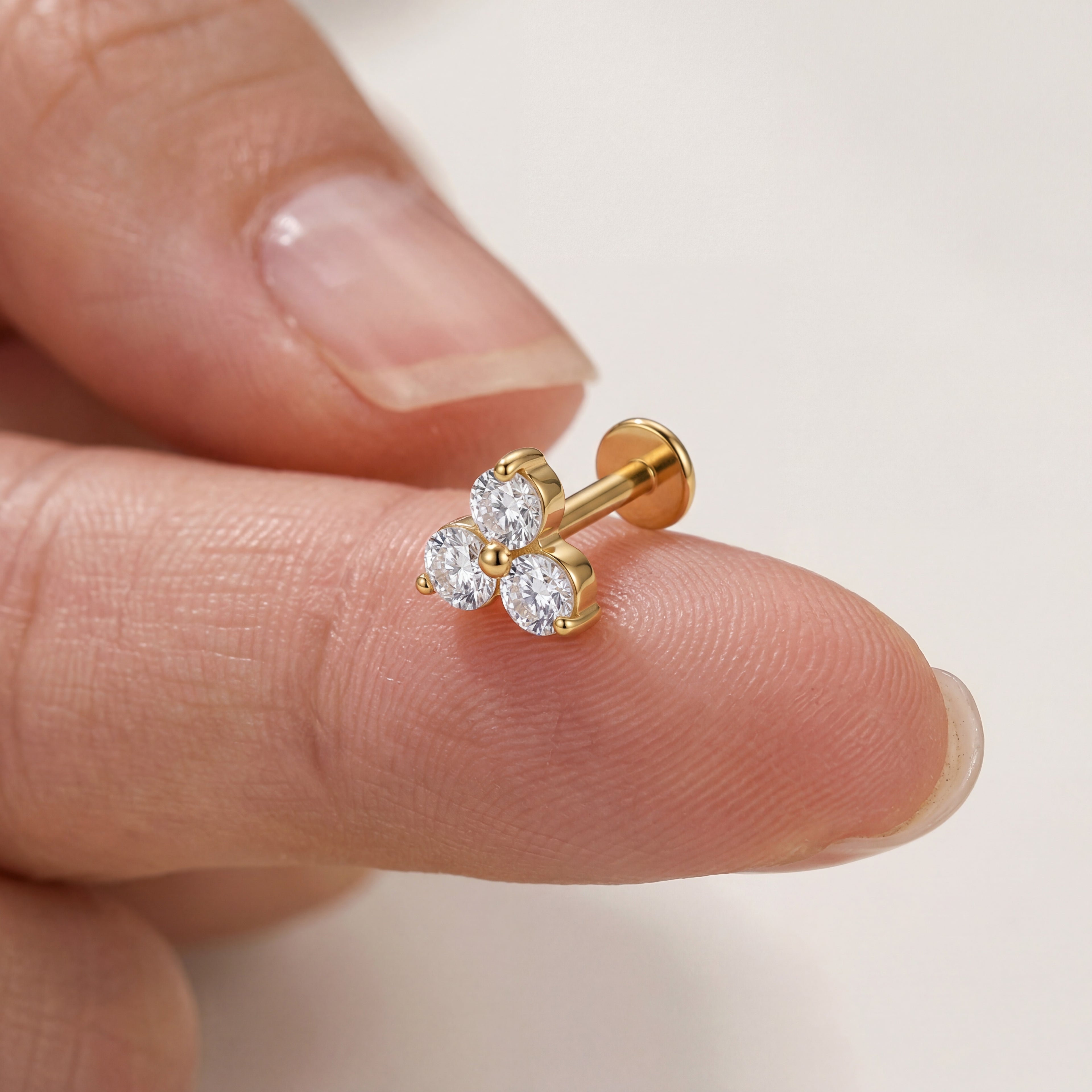 Petite Flower Titanium Stud Earrings - image 4