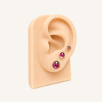 Titanium Gradient Red Crystal Flat Back Stud Earrings