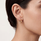 Crystal Star Titanium Hoop Earrings - image 2