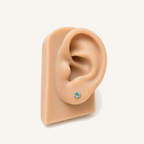 Titanium Paraiba Apatite Flat Back Stud Earrings