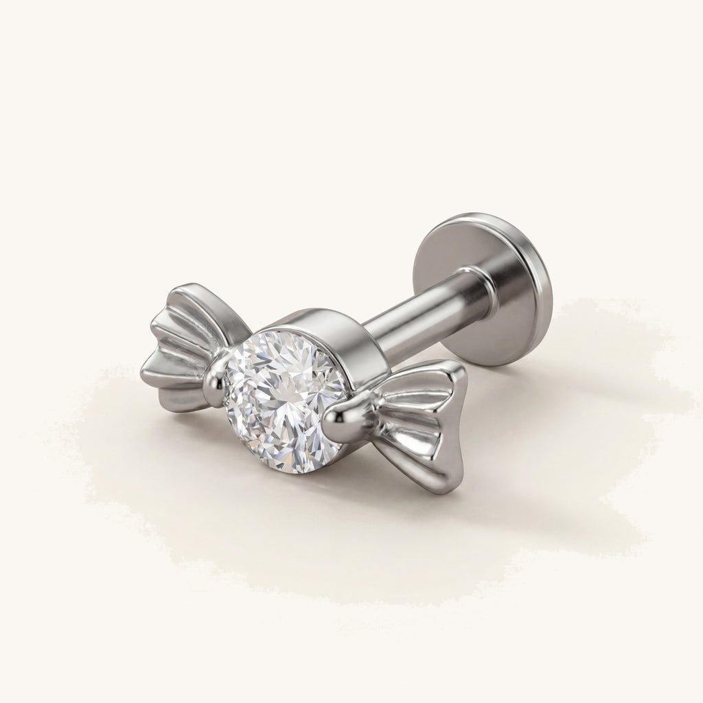 Mini Candy Titanium Stud Earrings - Silver