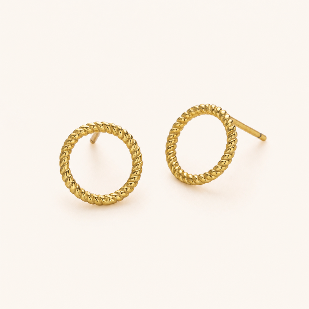 Sterling Silver Polished Twist Stud Earrings detail view