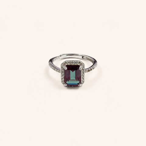 Lucent Halo Lab-Grown Alexandrite Ring