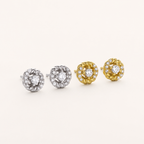 Sterling Silver Zirconia Twist Stud Earrings detail