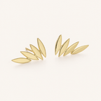 Sterling Silver Leaf Stud Earrings detail view