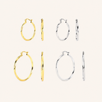 Sterling Silver Twisted Hollow Hoop Earrings