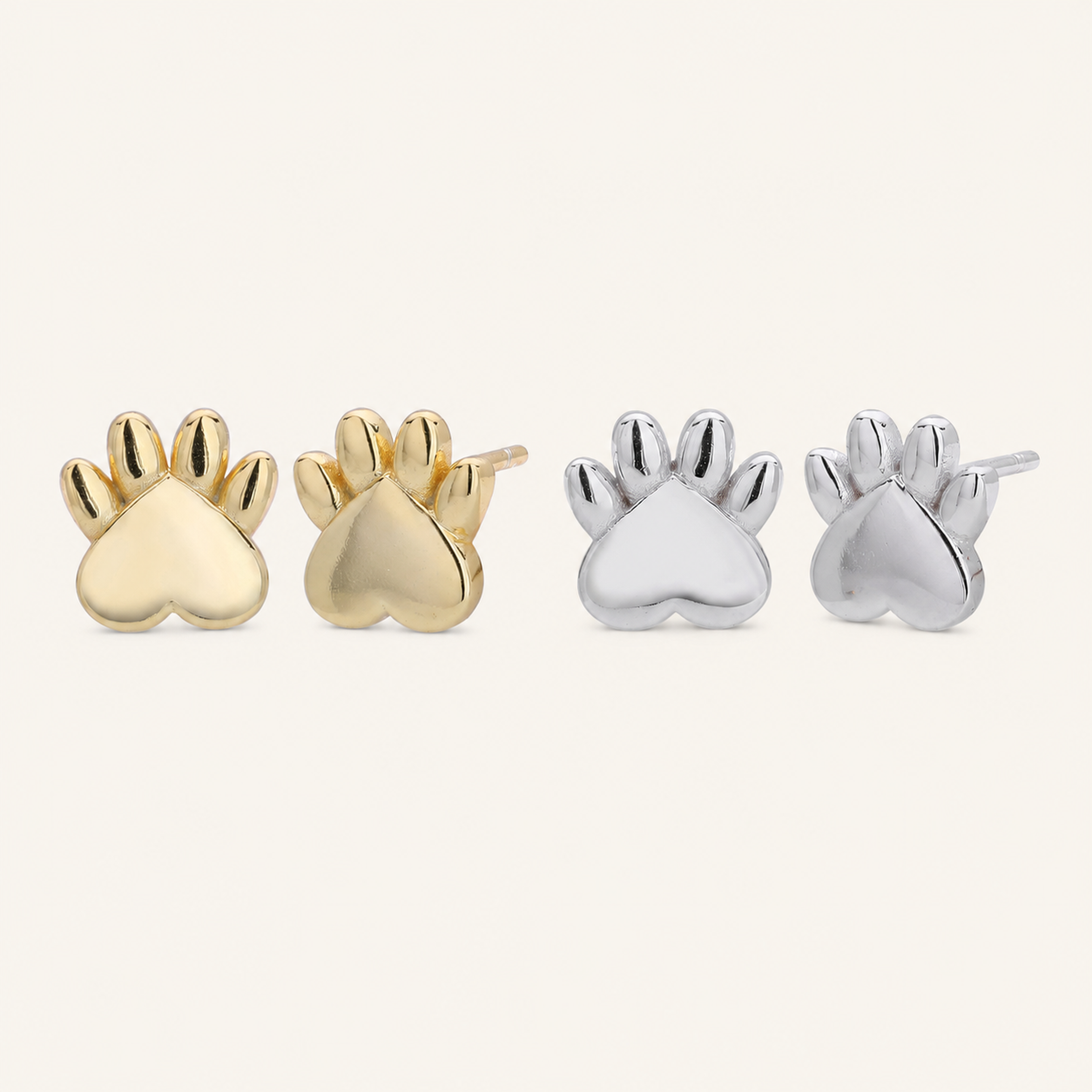 Sterling Silver Cat Paw Stud Earrings