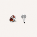 Titanium Garnet Flat Back Stud Earrings