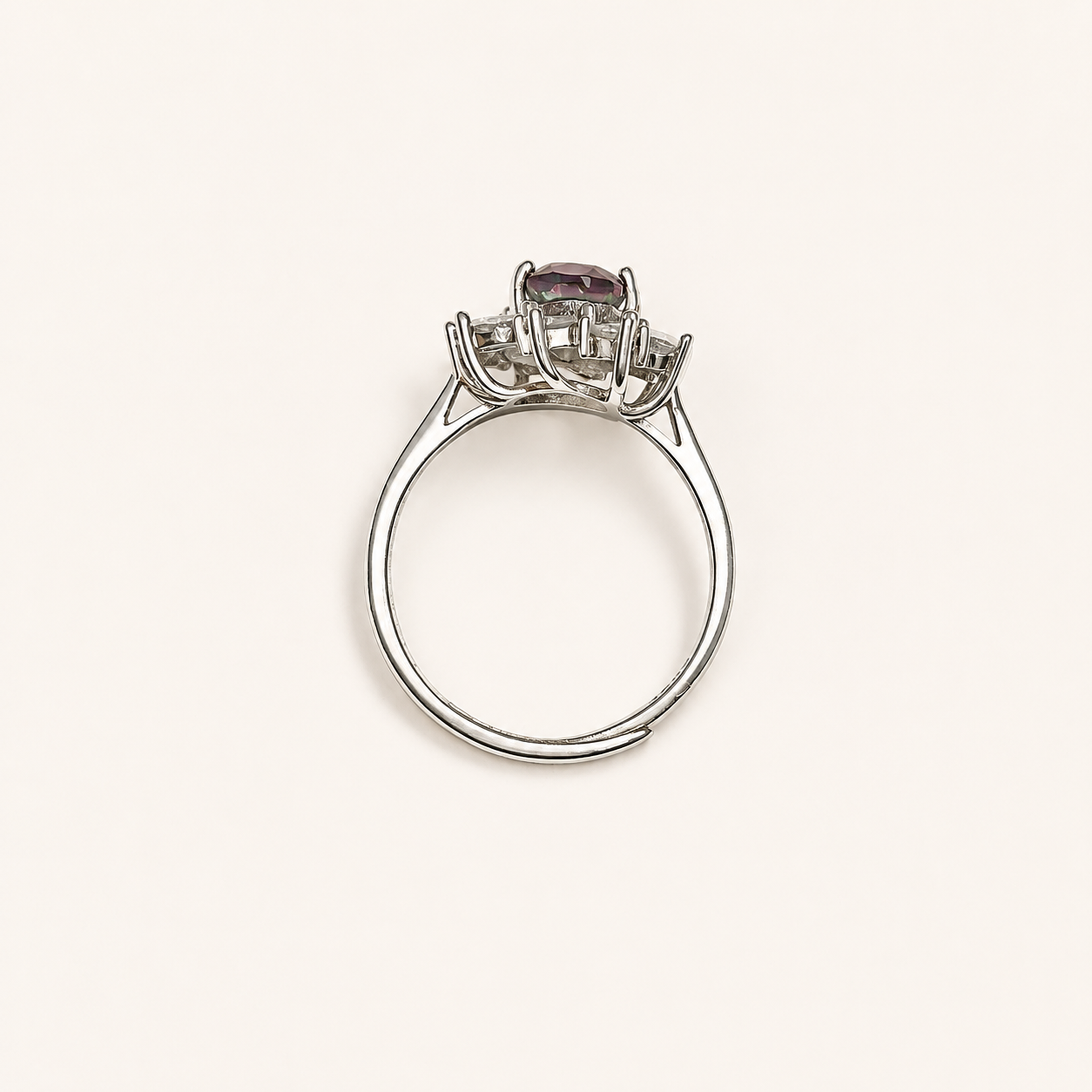 Petalburst Lab-Grown Alexandrite Ring upright view