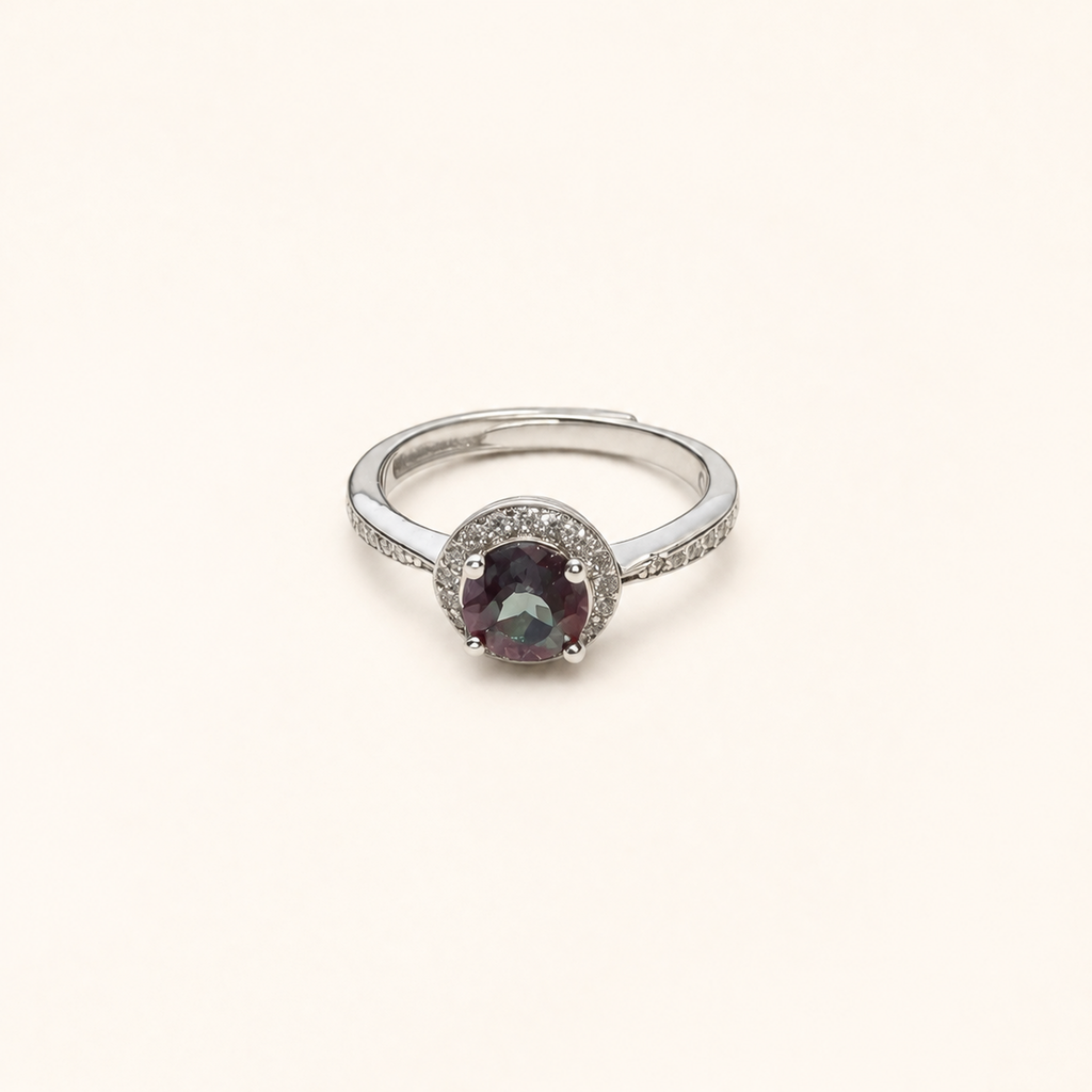 Whisper Halo Lab-Grown Alexandrite Ring