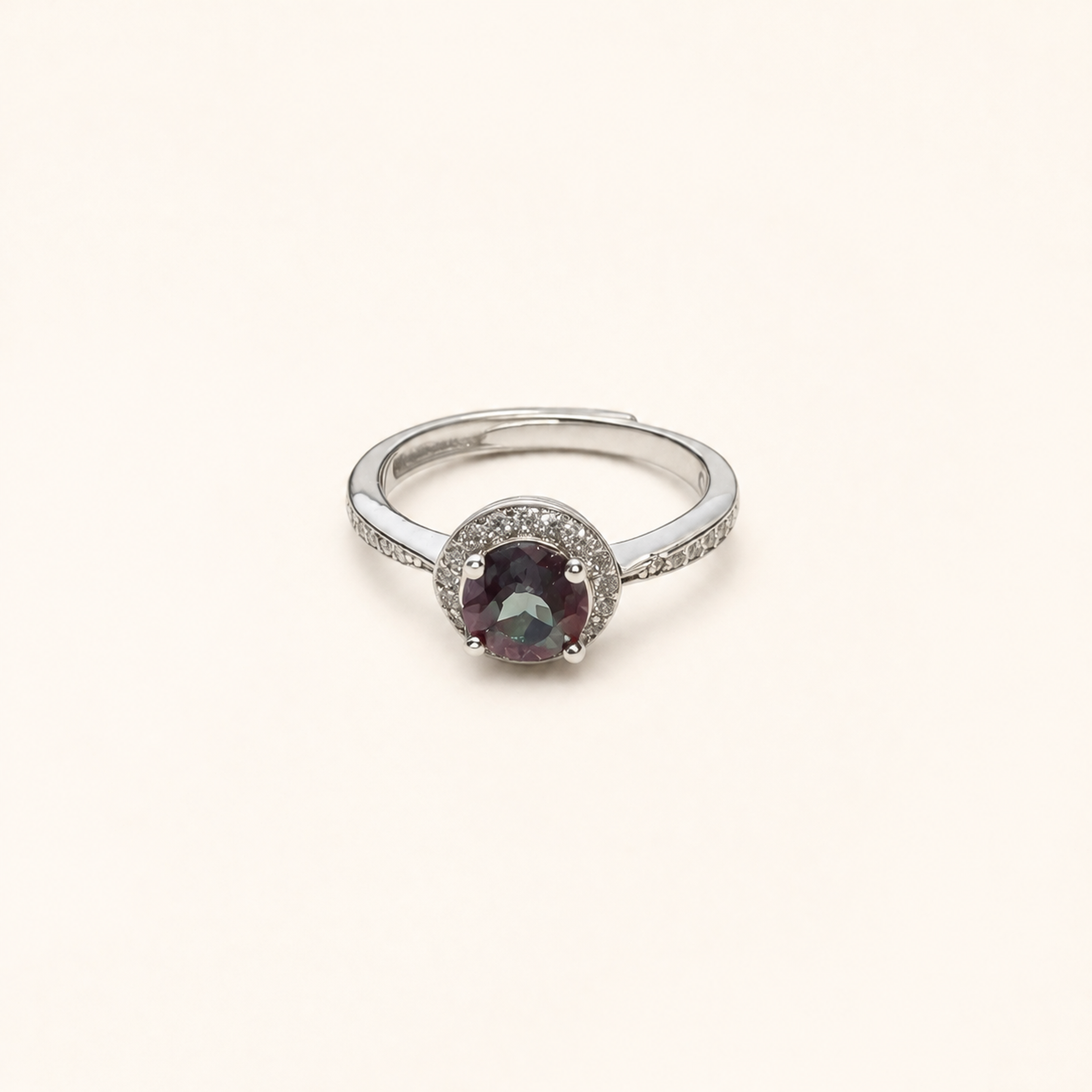 Whisper Halo Lab-Grown Alexandrite Ring