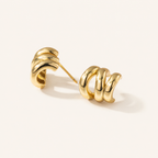 Sterling Silver French Open Circle Stud Earrings detail view