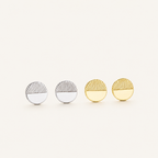 Sterling Silver Minimalist Disc Stud Earrings detail