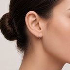Rainbow Crystal Titanium Hoop Earrings - image 2