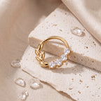 Olive Branch Crystal Titanium Hoop Earrings - image 5