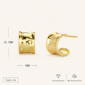 Sterling Silver Chunky C-Shape Hoop Earrings - Gold
