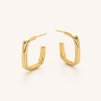 Sterling Silver Hollow Tube Stud Earrings detail view