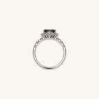 Woven Halo Lab-Grown Alexandrite Ring upright view