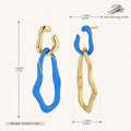 Sterling Silver Enamel Huggie Hoop Earrings - Gold