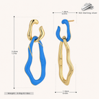 Sterling Silver Enamel Huggie Hoop Earrings - Gold