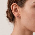Moss Agate Marquise Titanium Flat Back Earring - image 2