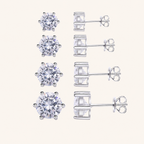 Sterling Silver Six-Prong Moissanite Stud Earrings