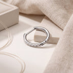 Crystal Oval Titanium Hoop Earrings - image 5