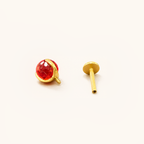 Titanium Sapphire Blue Crystal Flat Back Stud Earrings