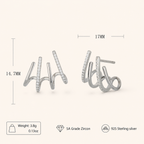 Sterling Silver Four-Prong Zirconia Stud Earrings - Platinum
