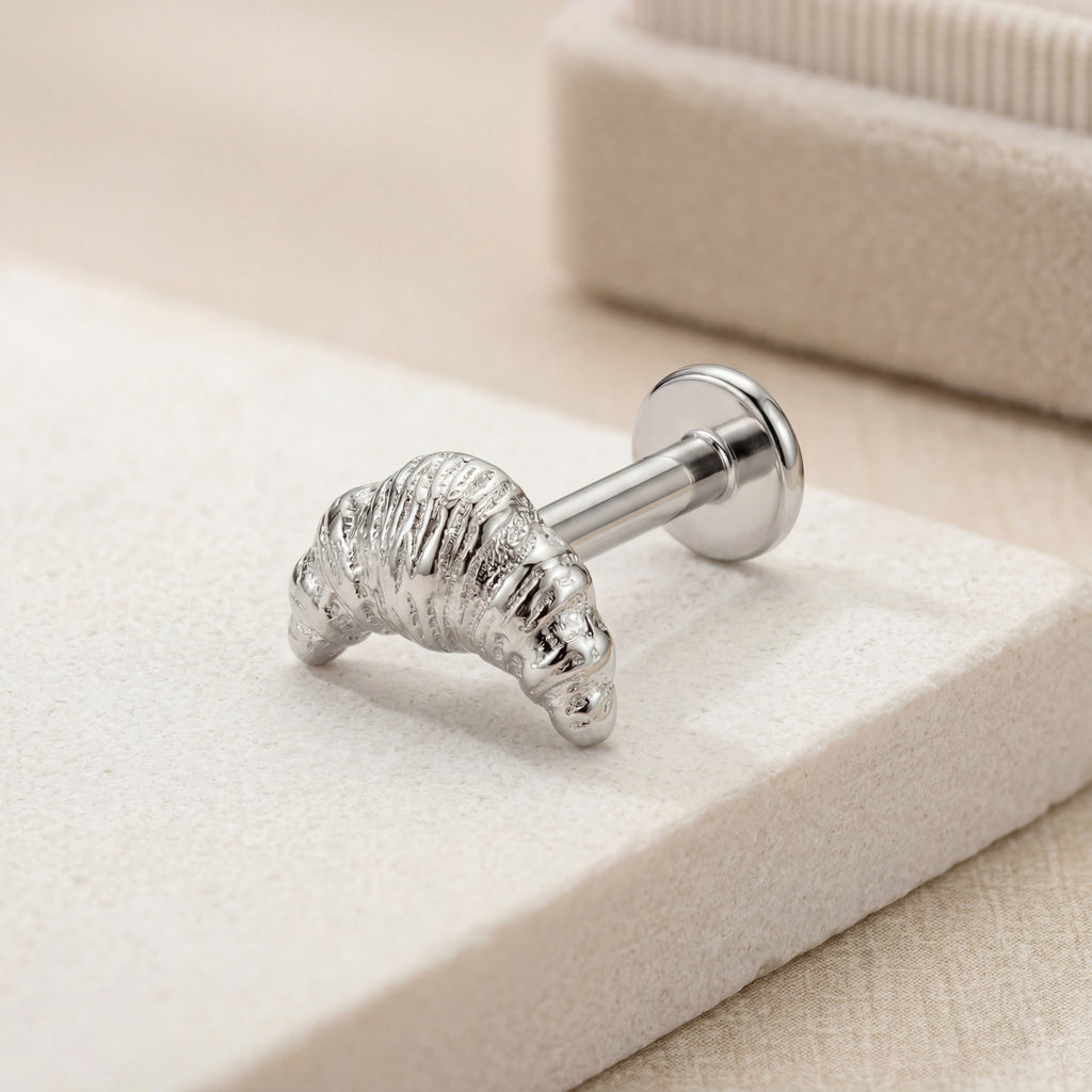 Croissant Titanium Stud Earrings - image 5