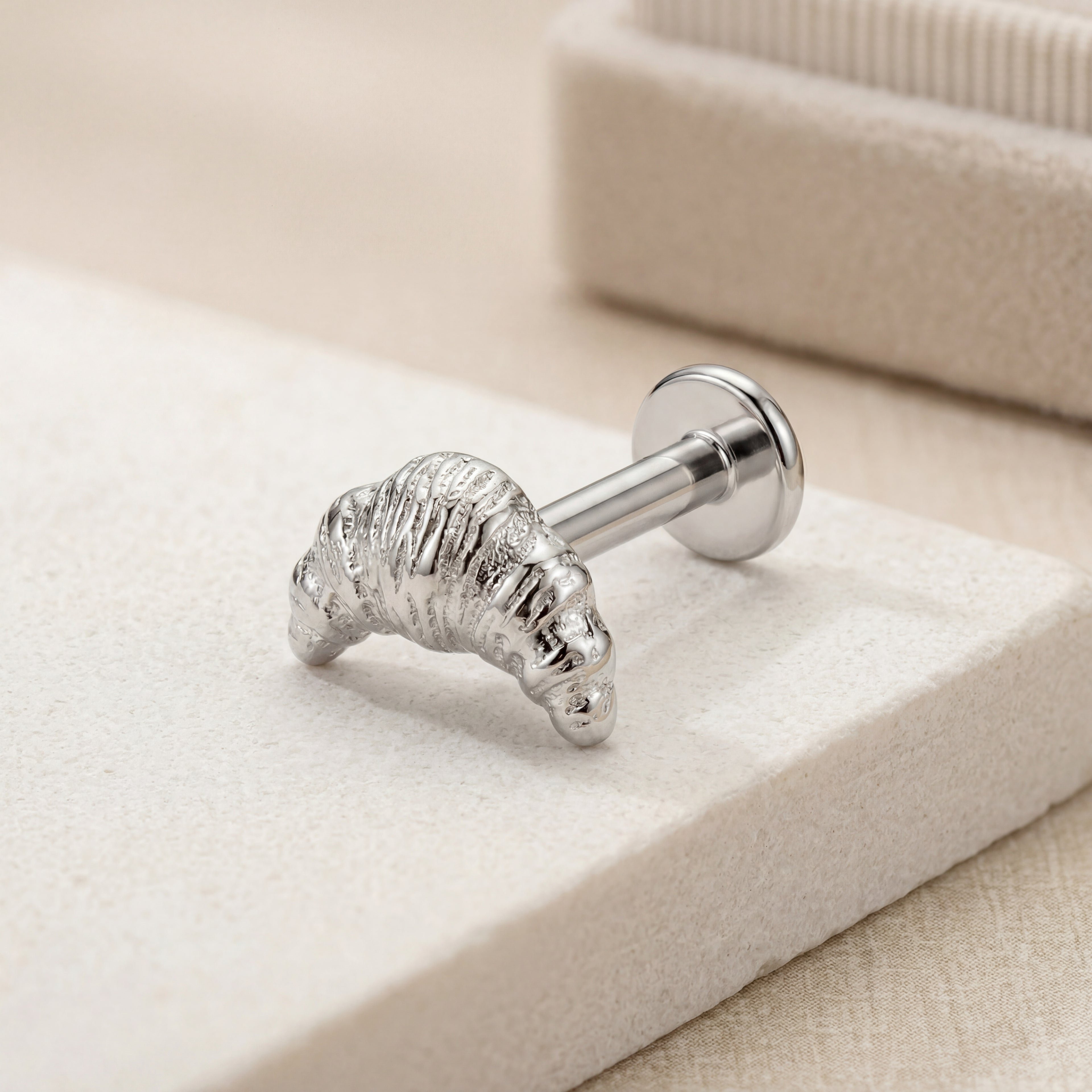 Croissant Titanium Stud Earrings - image 5
