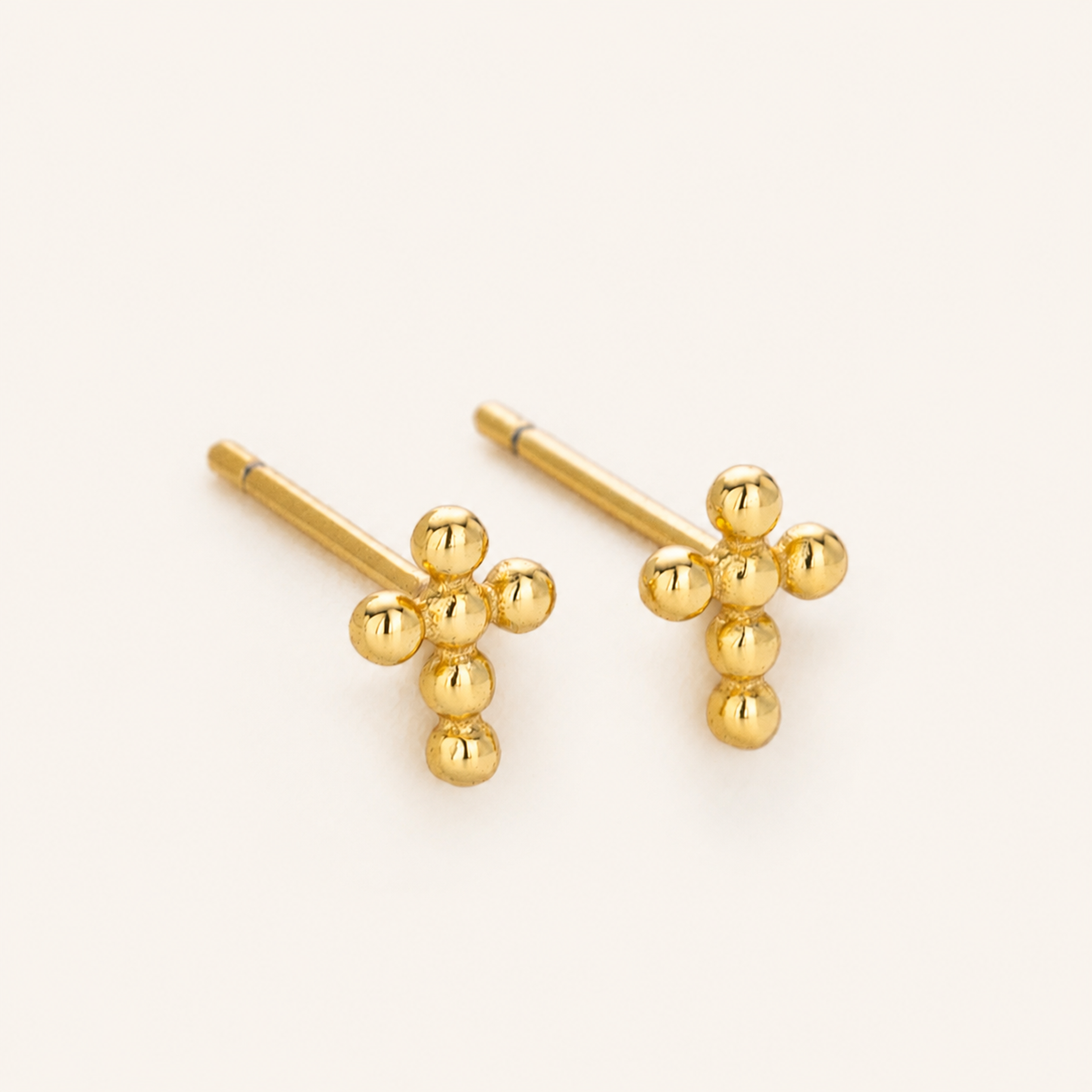 Sterling Silver Polished Cross Stud Earrings detail view