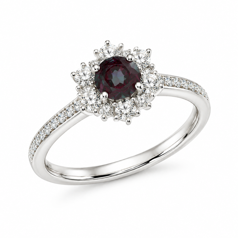 Frostbloom Lab-Grown Alexandrite Ring