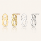Sterling Silver Interlocking Circles Stud Earrings