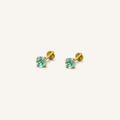 Titanium Paraiba Apatite Flat Back Stud Earrings