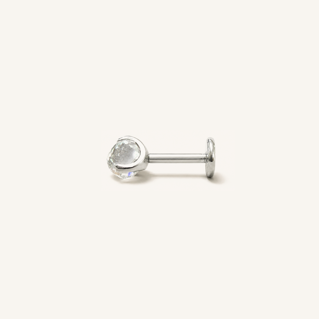 Titanium Gradient Pink Crystal Flat Back Stud Earrings
