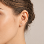 Titanium Gradient Pink Crystal Flat Back Stud Earrings