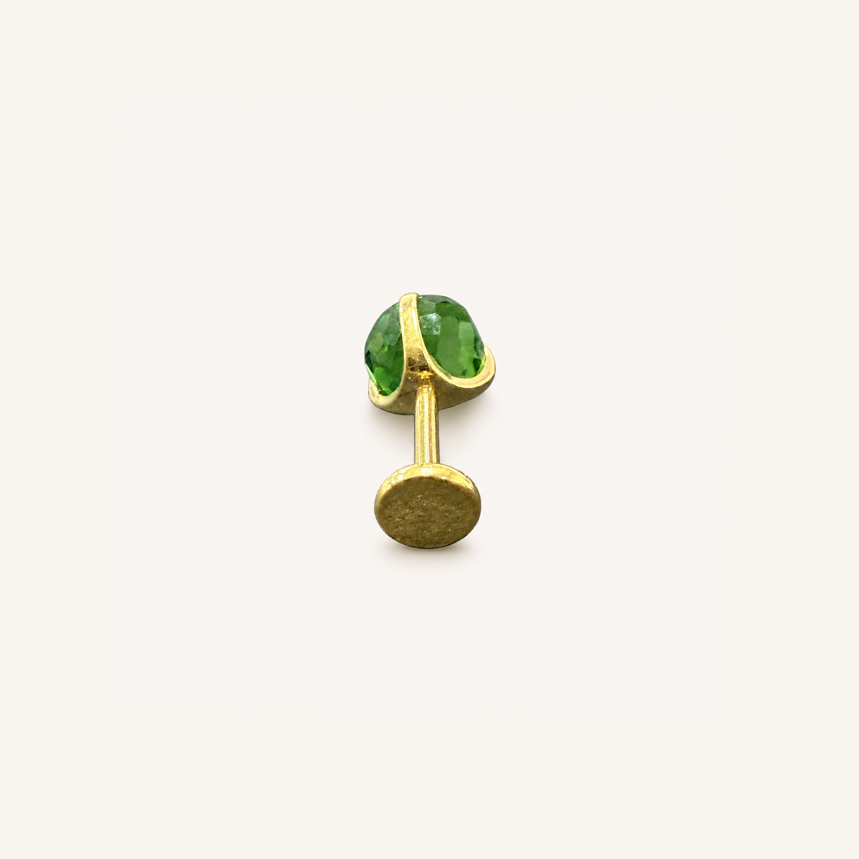 Titanium Green Crystal Flat Back Stud Earrings