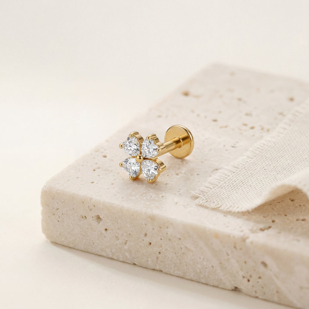 Lucky Clover Titanium Stud Earrings - image 5