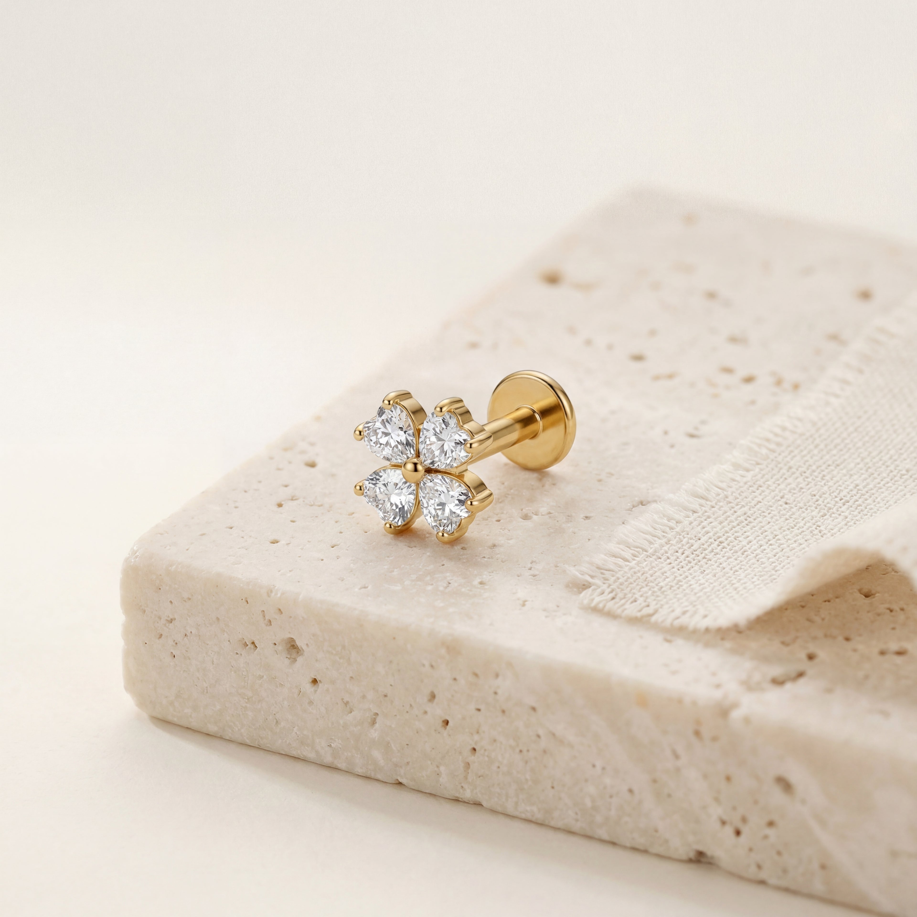 Lucky Clover Titanium Stud Earrings - image 5