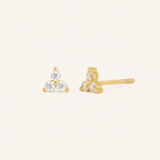 Sterling Silver Triangle Zirconia Stud Earrings detail view
