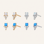 Sterling Silver Opal Stud Earrings