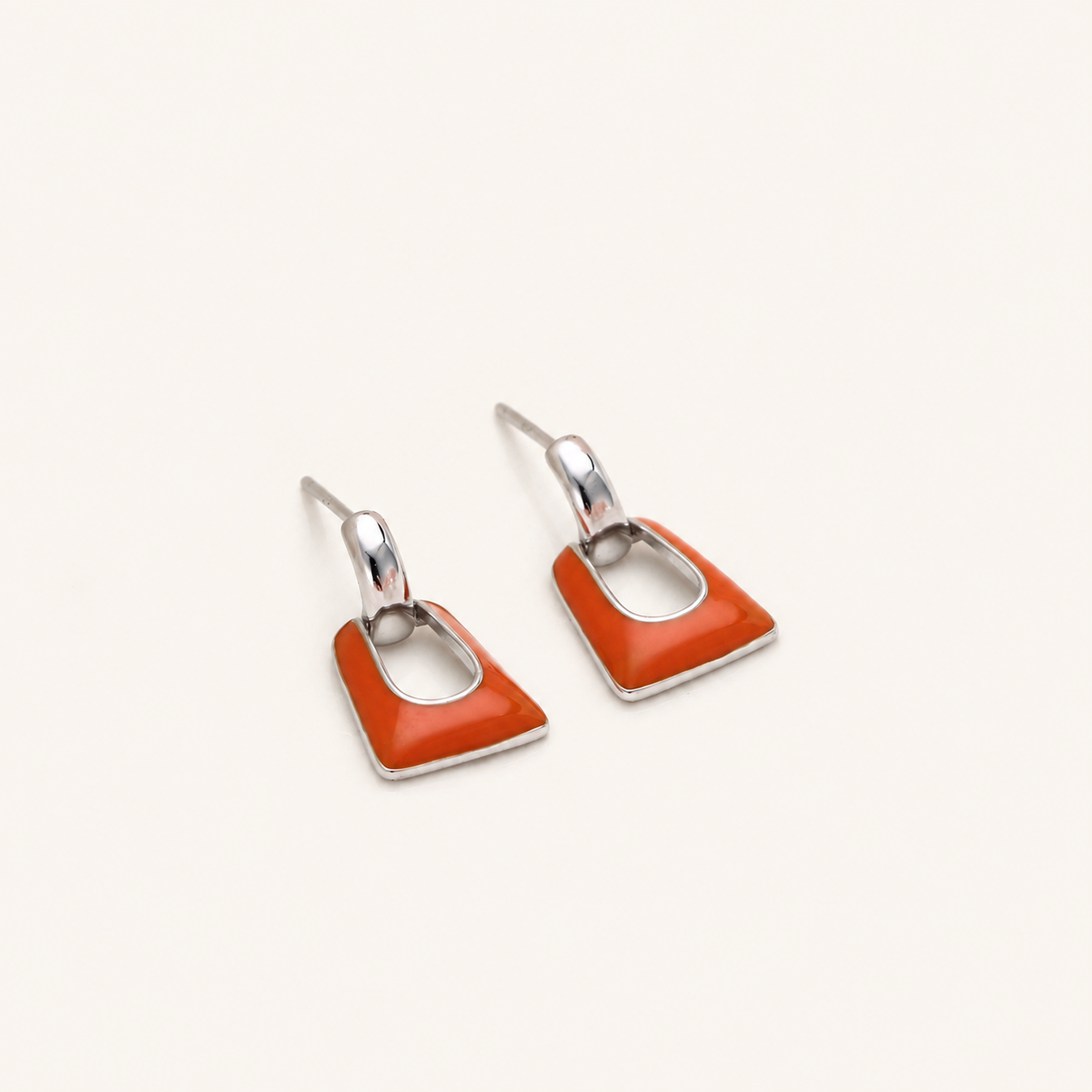 Sterling Silver Enamel Stud Earrings detail