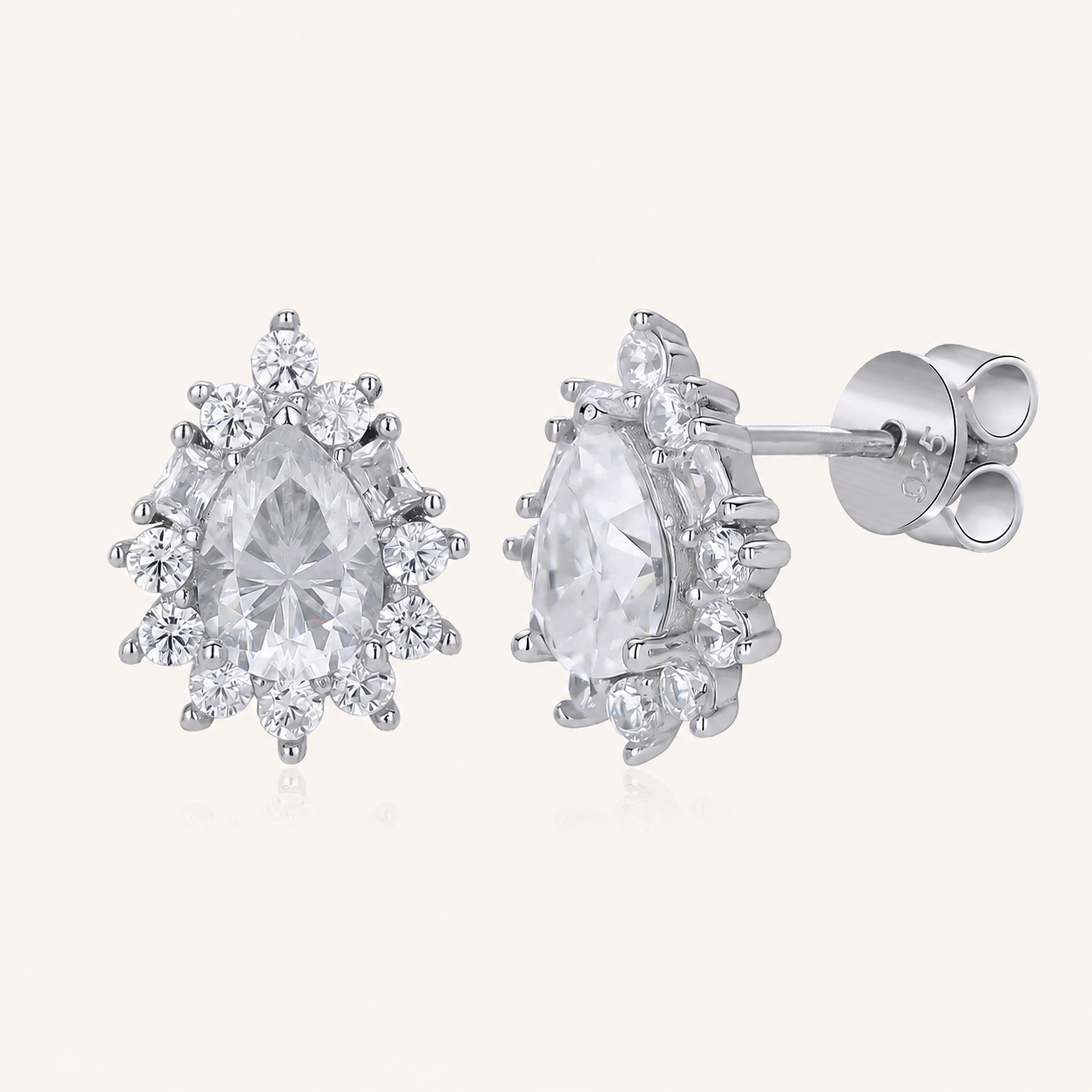 Sterling Silver Brilliant Moissanite Stud Earrings